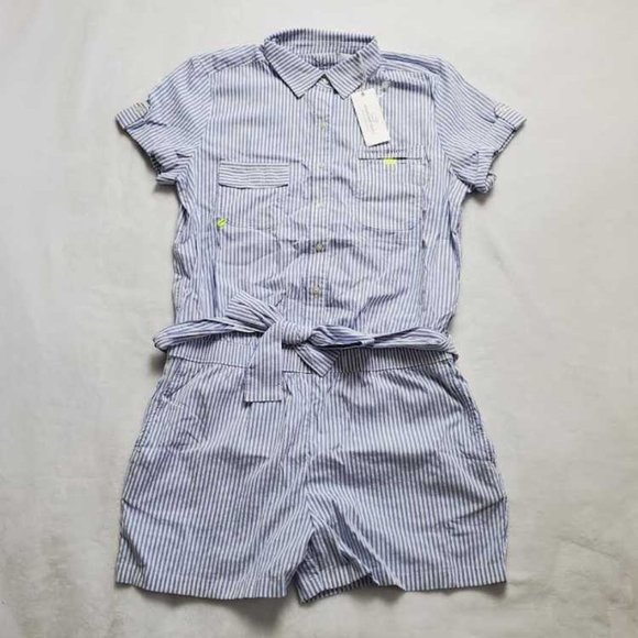 Vineyard Vines Pants - New womens 2 6 10 12 Vineyard Vines seersucker Harbor romper Breaker Blue Stripe